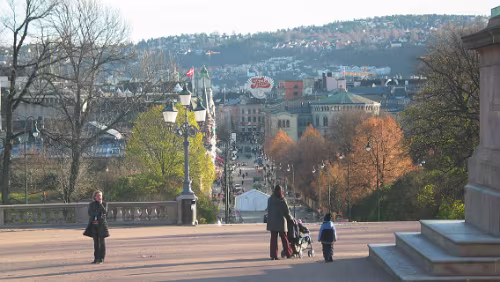 Oslo Blick vom Schloß auf Karl Johans gate