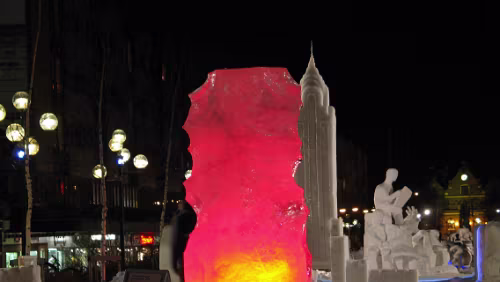 Umeå Eisskulpturen in Fußgängerzone von Umeå