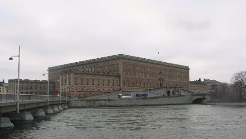 Stockholm Kungliga Slottet - Königliches Schloß von der Strömgatan aus gesehen