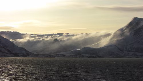 Bodø – Rørvik Ausläufer des Gletschers Svartisen