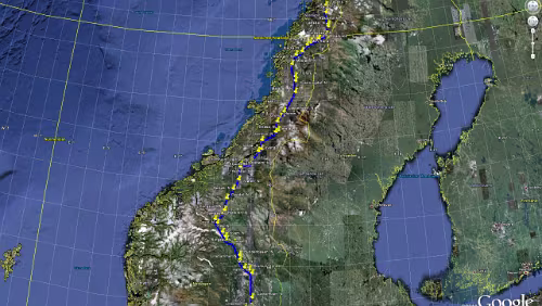 Harstad – Fauske Überblick über die Tour des Tages · Freitag: Tromsø, Finnsnes, Harstad, Harstad Byterminal, Fauske jb.st., Fauske jb.st., Trondheim S