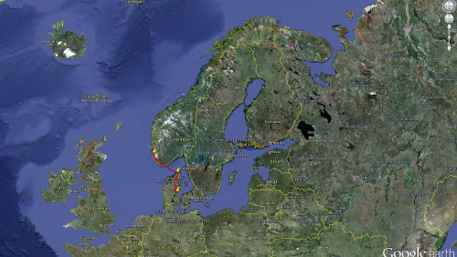 Norge 2012 Montag, Gesamtstrecke 588 km, Fahrzeit incl. Pausen und Fähre 11:10 h