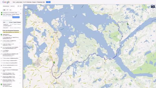 Tour Planung 04 - Luramyrveien 12, 4313 Sandnes, Norwegen nach Berghütte Preikestolen - Google Maps - Opera Di 18.09.2012 – Sandnes - Preikestolen Größere Kartenansicht