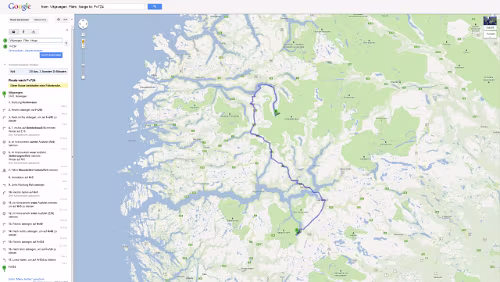Tour Planung 08 - Vikjavegen, 5743, Norwegen nach Fv724 - Google Maps - Opera Fr 21.09.2012 – Flåm - Briksdalsbre Größere Kartenansicht