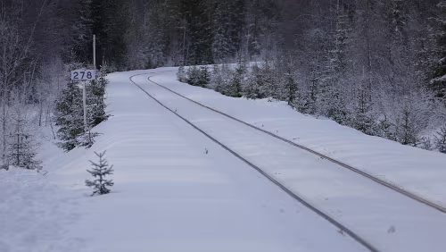 Östersund – Engan Haltestelle Fiandberg an der Inlandsbanan