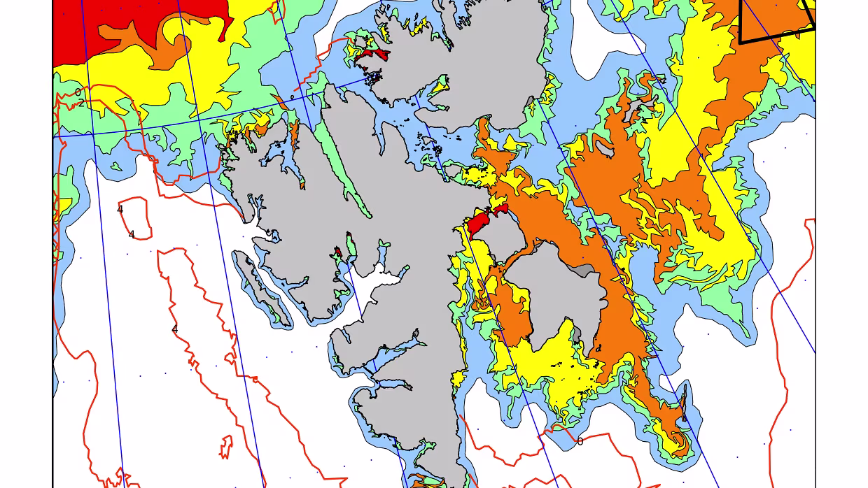 Svalbard Eiskarten von Svalbard