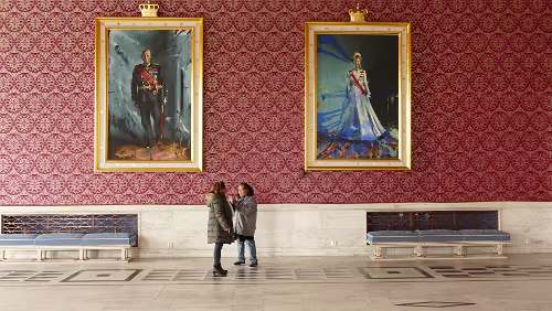 Oslo Das monumentale Rathaus von Oslo setzt eine architektonische Dominante in der Hauptstadt und hat große historische und symbolische Bedeutung als repräsentatives...