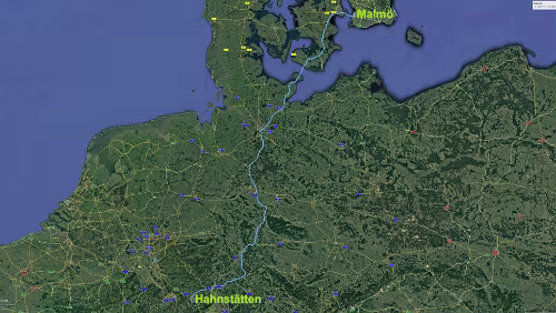 Hahnstätten – Malmö Sa 27.01.2018 Hahnstätten – Puttgarden – [DANMARK] – Rødby – Öresundbrücke – [SVERIGE] – Malmö, ‚First Hotel Jörgen Kock‘, 9 Std. 14 Min. / 867 km / Karte