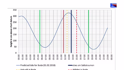 Saltstraumtabellen Jeder einzelne Tag des Februars in einer Detailansicht