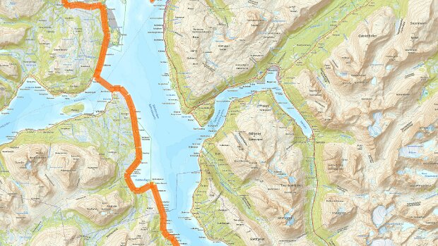 Alternative Streckenführung Tromsø – Straumen
