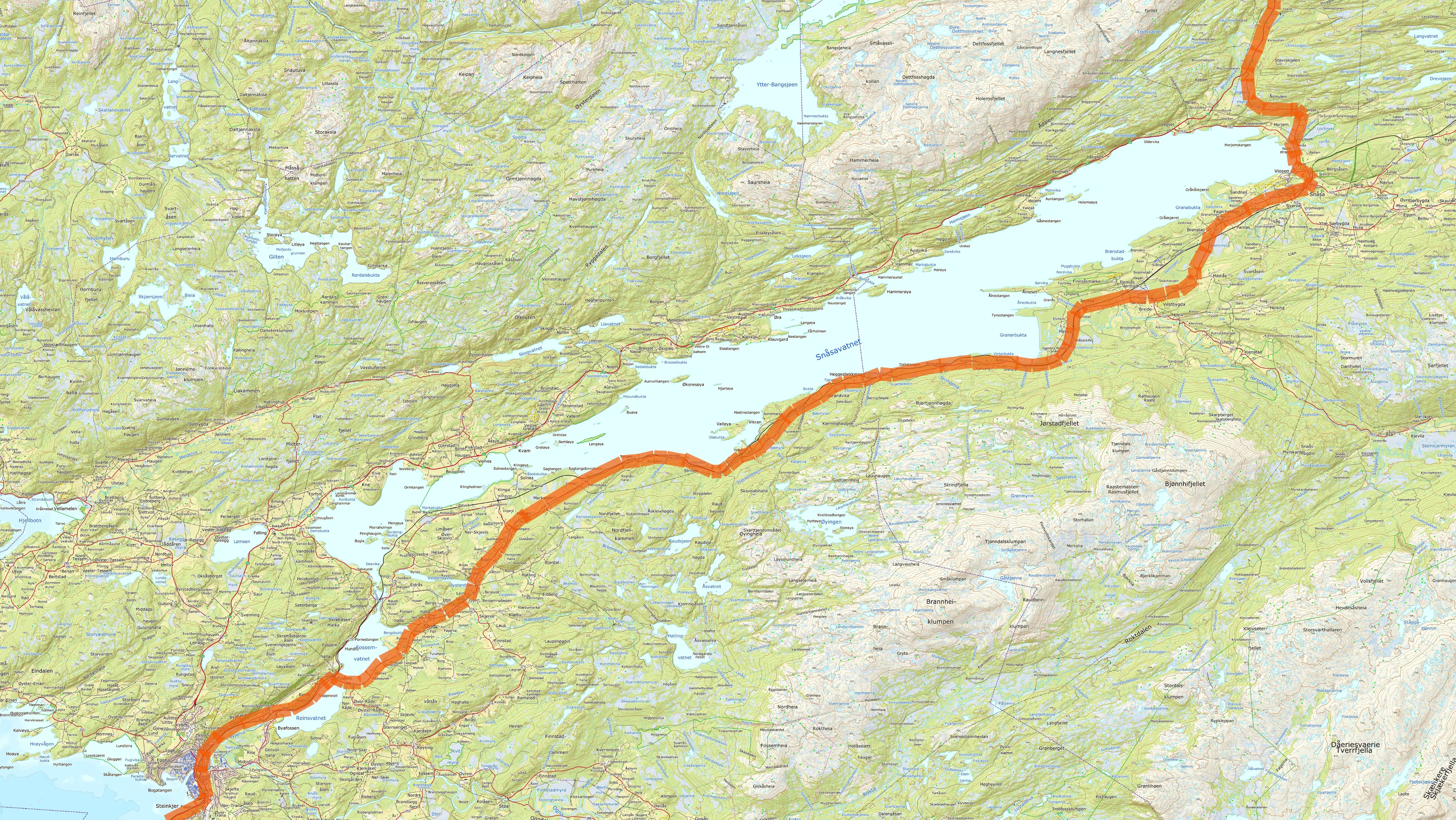 Südöstliche Umrundung des Snåsavatnet