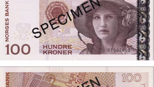 Seddel 100-kroneseddel, Utgave VII, Gyldig i perioden 15.09.1997 - 31.05.2018, Gyldig, © Norges Bank