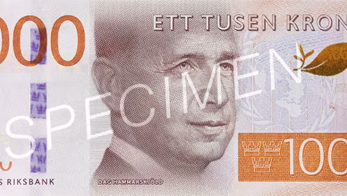 Sedel 1000-krona banknote Facts Obverse motif: UN Secretary-General and Member of the Swedish Academy Dag Hammarskjöld Reverse motif: Lappland, an area of natural...