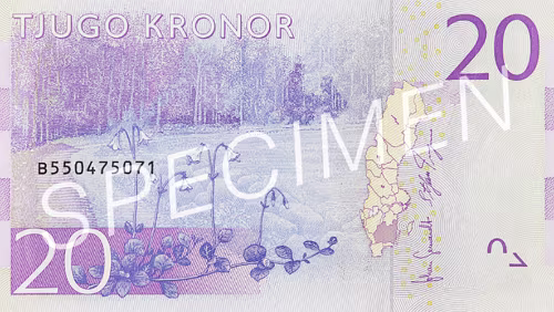 Sedel 20-krona banknote