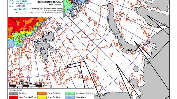 Eiskarten Eiskarten von Barents Sea , Fram Strait , Svalbard und der Arktis, als Zeitraffer-Videos. Die Videos sind...