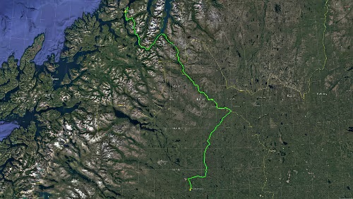 Puoltikasvaara – Tromsø Mi 30.01.2019 Puoltikasvaara – Svappavaara – [E45] – Karesuando/Karesuvanto – [E8] – Suomi – Kilpisjärvi – Skibotn – [E6] – Tromsø, ‚Sydspissen Hotel‘, 5 Std....