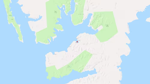 Longyearbyen Sa 02.02.2019 Longyearbyen; ‚Coal Miners’ Cabins‘ / Karte