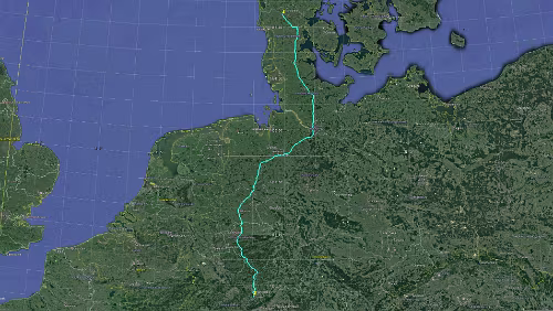 Grindsted – Hahnstätten Di 12.02.2019 Grinsted – Kolding – Hamburg – Bremen – Leverkusen – Köln – Hahnstätten, 7 Std. 55 Min. (820 km) Karte