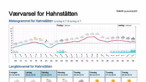 Wettervorhersagen vom 31.01.2019 Værvarsel for - Hahnstätten, Rheinland-Pfalz (Tyskland)