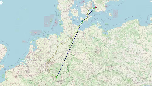 Hahnstätten – Puttgarden – – Rødby – Malmö Der Plan nicht über die [A7] zu fahren ist zwar aufgegangen, aber letztlich habe ich mich doch ganz schön vergurkt.