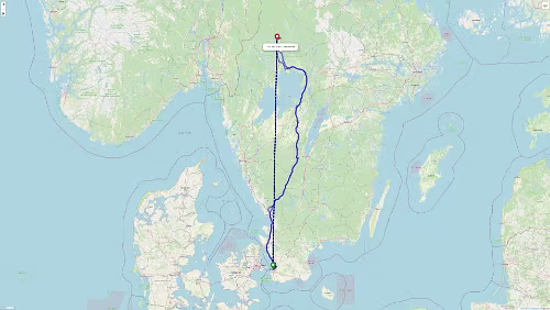 Malmö – Sunne Kleine Abweichung vom Plan kurz vor dem Ziel.