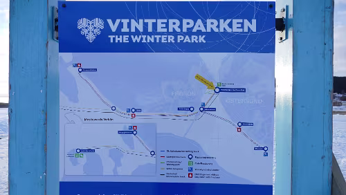 Sunne – Östersund Mehrere Wege führen über den See.