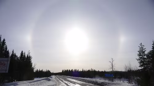 Östersund – Vuollerim Und noch mal die Nebensonnen.
