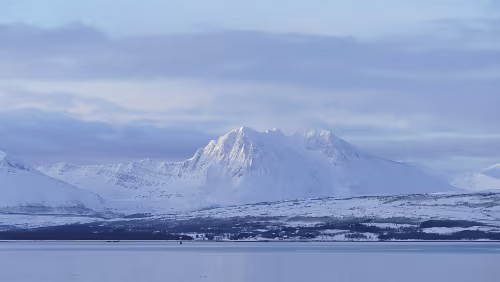 Tromsø – Longyearbyen Blick vom Rande des Flughafens in die Gegend um Tromsø.
