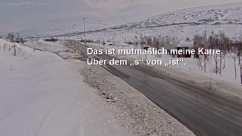 Innhavet – Mosjøen „E6 Sørelva (626moh - retning Saltdal)“. Die Uhrzeit der Aufnahme zeigt 11:42 Uhr, auf dem vorhergehenden Bild, das ich dort geschossen habe, ist es 11:40 Uhr,...