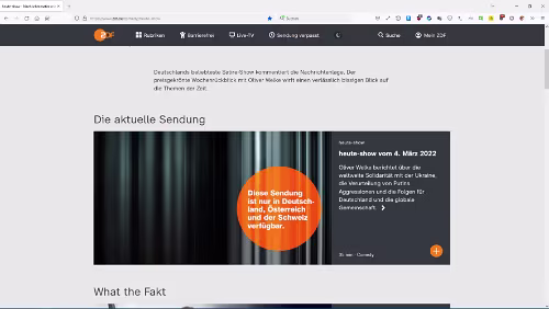 Internet So wie wir einiges nicht auf NRK gucken können, kann man logischerweise auch einige aus dem Ausland nicht in den deutschen Mediatheken gucken.