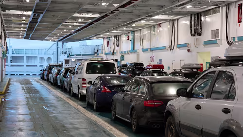 Helsingør – – Helsingborg – Sunne Es ist nicht viel los auf der Fähre.