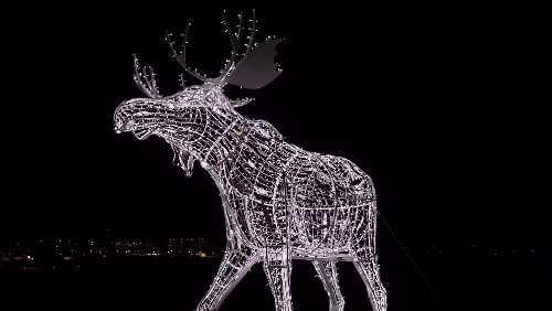 Östersund Der beleuchtete Elch.