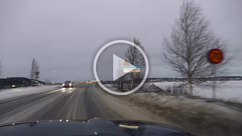 Sunne – Östersund Die Abkürzung nach Östersund, Fahrt über die Vallsundsbron.