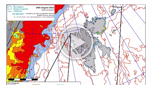 Eiskarten Eiskarten als Video, der Fram Strait , Quelle: Norwegian Ice Service - MET Norway