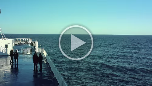 Auf See Blick aus der „Laterna Magica“ auf die See.