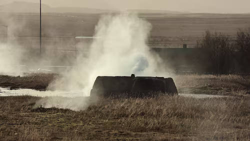 Geysir Hier zischt es nur.
