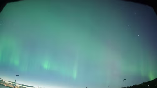 Polarlys Die ersten zarten Polarlichter