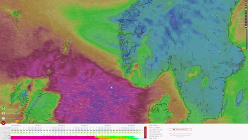 Wettervorhersage Keine Ahnung wo genau die Route zwischen Hirtshals und Tórshavn verläuft aber mit Sicherheit da wo es hier auf der Aufnahme richtig zur Sache ging.