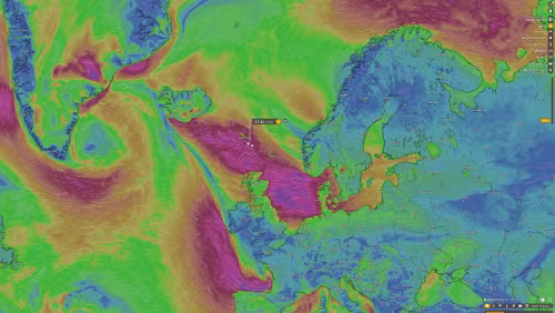 Wettervorhersage Keine Ahnung wo genau die Route zwischen Hirtshals und Tórshavn verläuft aber mit Sicherheit da wo es hier auf der Aufnahme richtig zur Sache ging.