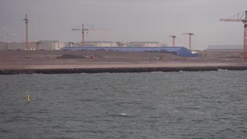 Hahnstätten – Puttgarden – – Rødby – Helsingør Auf dänischer Seite wird viel gebaut für den neuen Tunnel.