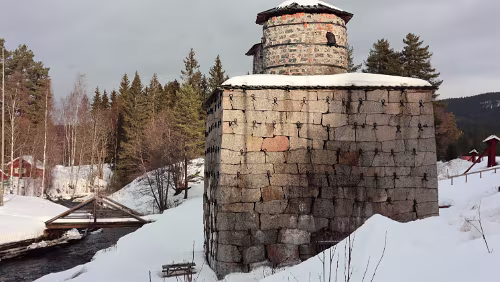 Sunne – Östersund Am „ Siljansfors Skogsmuseum “.