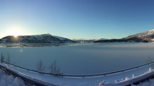 Bodø – Mosjøen Der Ort „ Finneidfjord “ am „ Sørfjorden i Ranfjorden “. Panorama