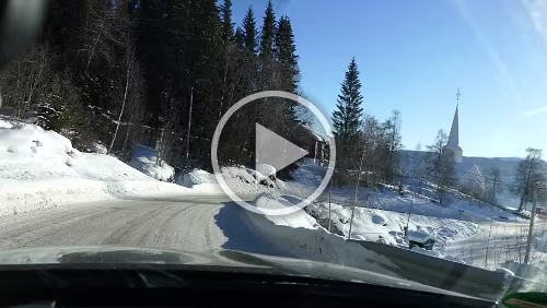 Trondheim – Lillehammer Fast in Ringebu angekommen, es hat ein Gefälle von 8%.