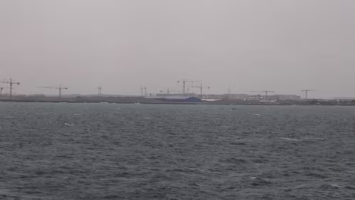 Hahnstätten – Puttgarden – – Rødby – Helsingør Die Küste von Dänemark kommt langsam in Sichtweite. Panorama