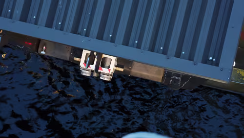 Helsingør – – Helsingborg – Sunne Der Elektroanschluss für die Fähre.