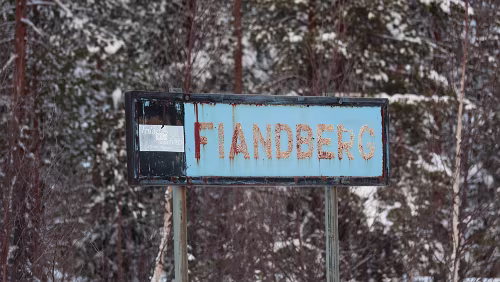 Östersund – Vuollerim Haltestelle Fiandberg der Inlandsbanan.