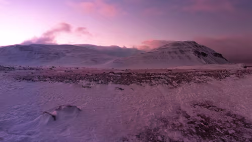 Snøscootertur til Elveneset Am Endpunkt der heutigen Tour angekommen. Panorama