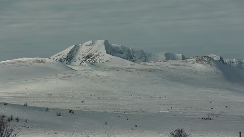 Trondheim – Lillehammer Am Rastplatz „Tverrfjellet“.