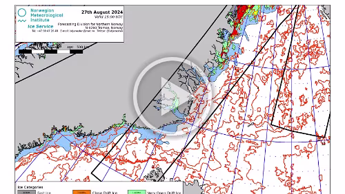 Eiskarten Eiskarten als Video, Denmark Strait , Quelle: Norwegian Ice Service - MET Norway