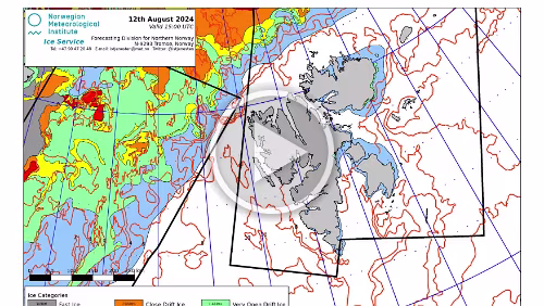 Eiskarten Eiskarten als Video, der Fram Strait , Quelle: Norwegian Ice Service - MET Norway